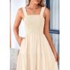 imagePRETTYGARDEN Womens Summer Smocked Midi Dress Ruffle A Line Long Flowy Dresses Cute Sleeveless Beach SundressApricot