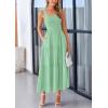 imagePRETTYGARDEN Womens Summer Smocked Midi Dress Ruffle A Line Long Flowy Dresses Cute Sleeveless Beach SundressBean Green