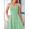 imagePRETTYGARDEN Womens Summer Smocked Midi Dress Ruffle A Line Long Flowy Dresses Cute Sleeveless Beach SundressBean Green