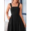 imagePRETTYGARDEN Womens Summer Smocked Midi Dress Ruffle A Line Long Flowy Dresses Cute Sleeveless Beach SundressBlack
