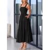 imagePRETTYGARDEN Womens Summer Smocked Midi Dress Ruffle A Line Long Flowy Dresses Cute Sleeveless Beach SundressBlack