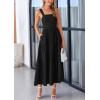 imagePRETTYGARDEN Womens Summer Smocked Midi Dress Ruffle A Line Long Flowy Dresses Cute Sleeveless Beach SundressBlack