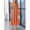 imagePRETTYGARDEN Womens Summer Smocked Midi Dress Ruffle A Line Long Flowy Dresses Cute Sleeveless Beach SundressBrown Orange