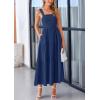 imagePRETTYGARDEN Womens Summer Smocked Midi Dress Ruffle A Line Long Flowy Dresses Cute Sleeveless Beach SundressDark Blue