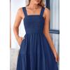 imagePRETTYGARDEN Womens Summer Smocked Midi Dress Ruffle A Line Long Flowy Dresses Cute Sleeveless Beach SundressDark Blue
