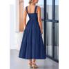 imagePRETTYGARDEN Womens Summer Smocked Midi Dress Ruffle A Line Long Flowy Dresses Cute Sleeveless Beach SundressDark Blue
