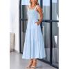 imagePRETTYGARDEN Womens Summer Smocked Midi Dress Ruffle A Line Long Flowy Dresses Cute Sleeveless Beach SundressLight Blue