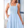 imagePRETTYGARDEN Womens Summer Smocked Midi Dress Ruffle A Line Long Flowy Dresses Cute Sleeveless Beach SundressLight Blue