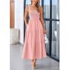 imagePRETTYGARDEN Womens Summer Smocked Midi Dress Ruffle A Line Long Flowy Dresses Cute Sleeveless Beach SundressPink