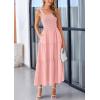 imagePRETTYGARDEN Womens Summer Smocked Midi Dress Ruffle A Line Long Flowy Dresses Cute Sleeveless Beach SundressPink