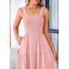 imagePRETTYGARDEN Womens Summer Smocked Midi Dress Ruffle A Line Long Flowy Dresses Cute Sleeveless Beach SundressPink