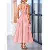 imagePRETTYGARDEN Womens Summer Smocked Midi Dress Ruffle A Line Long Flowy Dresses Cute Sleeveless Beach SundressPink