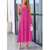 imagePRETTYGARDEN Womens Summer Smocked Midi Dress Ruffle A Line Long Flowy Dresses Cute Sleeveless Beach SundressRose Red