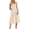 imagePRETTYGARDEN Womens Summer Smocked Midi Dress Ruffle A Line Long Flowy Dresses Cute Sleeveless Beach SundressApricot