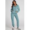 imagePRETTYGARDEN Long Sleeve Half Zip Sweatsuits Women 2 Piece Outfit Fall 2024 Casual Sweatshirt Sweatpants Lounge Set TracksuitBlue