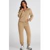 imagePRETTYGARDEN Long Sleeve Half Zip Sweatsuits Women 2 Piece Outfit Fall 2024 Casual Sweatshirt Sweatpants Lounge Set TracksuitKhaki