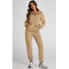 imagePRETTYGARDEN Long Sleeve Half Zip Sweatsuits Women 2 Piece Outfit Fall 2024 Casual Sweatshirt Sweatpants Lounge Set TracksuitKhaki