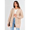 imagePRETTYGARDEN Womens Cardigan Sweaters Fall Clothes Open Front Cable Knit Oversized Winter Coats OuterwearBeige