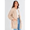 imagePRETTYGARDEN Womens Cardigan Sweaters Fall Clothes Open Front Cable Knit Oversized Winter Coats OuterwearBeige
