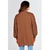 imagePRETTYGARDEN Womens Cardigan Sweaters Fall Clothes Open Front Cable Knit Oversized Winter Coats OuterwearCaramel