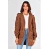 imagePRETTYGARDEN Womens Cardigan Sweaters Fall Clothes Open Front Cable Knit Oversized Winter Coats OuterwearCaramel