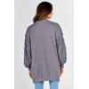 imagePRETTYGARDEN Womens Cardigan Sweaters Fall Clothes Open Front Cable Knit Oversized Winter Coats OuterwearGrey