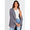 imagePRETTYGARDEN Womens Cardigan Sweaters Fall Clothes Open Front Cable Knit Oversized Winter Coats OuterwearGrey