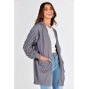 imagePRETTYGARDEN Womens Cardigan Sweaters Fall Clothes Open Front Cable Knit Oversized Winter Coats OuterwearGrey