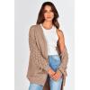 imagePRETTYGARDEN Womens Cardigan Sweaters Fall Clothes Open Front Cable Knit Oversized Winter Coats OuterwearKhaki