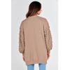 imagePRETTYGARDEN Womens Cardigan Sweaters Fall Clothes Open Front Cable Knit Oversized Winter Coats OuterwearKhaki