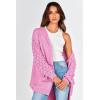 imagePRETTYGARDEN Womens Cardigan Sweaters Fall Clothes Open Front Cable Knit Oversized Winter Coats OuterwearRose Pink