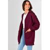 imagePRETTYGARDEN Womens Cardigan Sweaters Fall Clothes Open Front Cable Knit Oversized Winter Coats OuterwearWine Red