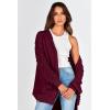 imagePRETTYGARDEN Womens Cardigan Sweaters Fall Clothes Open Front Cable Knit Oversized Winter Coats OuterwearWine Red