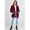 imagePRETTYGARDEN Womens Cardigan Sweaters Fall Clothes Open Front Cable Knit Oversized Winter Coats OuterwearWine Red