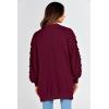 imagePRETTYGARDEN Womens Cardigan Sweaters Fall Clothes Open Front Cable Knit Oversized Winter Coats OuterwearWine Red