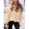 imagePRETTYGARDEN Womens Knit Oversized Sweater Fall Fashion 2024 Casual Long Sleeve Turtleneck Loose Chunky Pullover TopsBeige