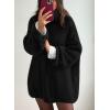 imagePRETTYGARDEN Womens Knit Oversized Sweater Fall Fashion 2024 Casual Long Sleeve Turtleneck Loose Chunky Pullover TopsBlack