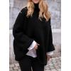 imagePRETTYGARDEN Womens Knit Oversized Sweater Fall Fashion 2024 Casual Long Sleeve Turtleneck Loose Chunky Pullover TopsBlack