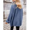 imagePRETTYGARDEN Womens Knit Oversized Sweater Fall Fashion 2024 Casual Long Sleeve Turtleneck Loose Chunky Pullover TopsBlue