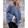 imagePRETTYGARDEN Womens Knit Oversized Sweater Fall Fashion 2024 Casual Long Sleeve Turtleneck Loose Chunky Pullover TopsBlue
