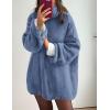 imagePRETTYGARDEN Womens Knit Oversized Sweater Fall Fashion 2024 Casual Long Sleeve Turtleneck Loose Chunky Pullover TopsBlue