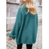 imagePRETTYGARDEN Womens Knit Oversized Sweater Fall Fashion 2024 Casual Long Sleeve Turtleneck Loose Chunky Pullover TopsBlue Green