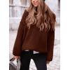 imagePRETTYGARDEN Womens Knit Oversized Sweater Fall Fashion 2024 Casual Long Sleeve Turtleneck Loose Chunky Pullover TopsDark Coffee