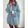 imagePRETTYGARDEN Womens Knit Oversized Sweater Fall Fashion 2024 Casual Long Sleeve Turtleneck Loose Chunky Pullover TopsLight Blue