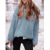 imagePRETTYGARDEN Womens Knit Oversized Sweater Fall Fashion 2024 Casual Long Sleeve Turtleneck Loose Chunky Pullover TopsLight Blue