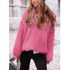 imagePRETTYGARDEN Womens Knit Oversized Sweater Fall Fashion 2024 Casual Long Sleeve Turtleneck Loose Chunky Pullover TopsPink
