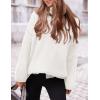 imagePRETTYGARDEN Womens Knit Oversized Sweater Fall Fashion 2024 Casual Long Sleeve Turtleneck Loose Chunky Pullover TopsWhite