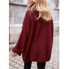 imagePRETTYGARDEN Womens Knit Oversized Sweater Fall Fashion 2024 Casual Long Sleeve Turtleneck Loose Chunky Pullover TopsWine Red