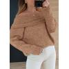 imagePRETTYGARDEN Womens Sweaters Fall Off The Shoulder Long Sleeve Top 2024 Outfits Loose Knitted Winter PulloverCamel