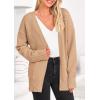 imagePRETTYGARDEN Womens 2024 Fall Fashion Knit Cardigan Sweaters Long Sleeve V Neck Open Front Winter Sweater Jacket with ScarfApricot
